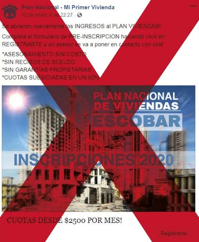 La Municipalidad de Escobar “alerta” a la población sobre un supuesto Plan de Viviendas