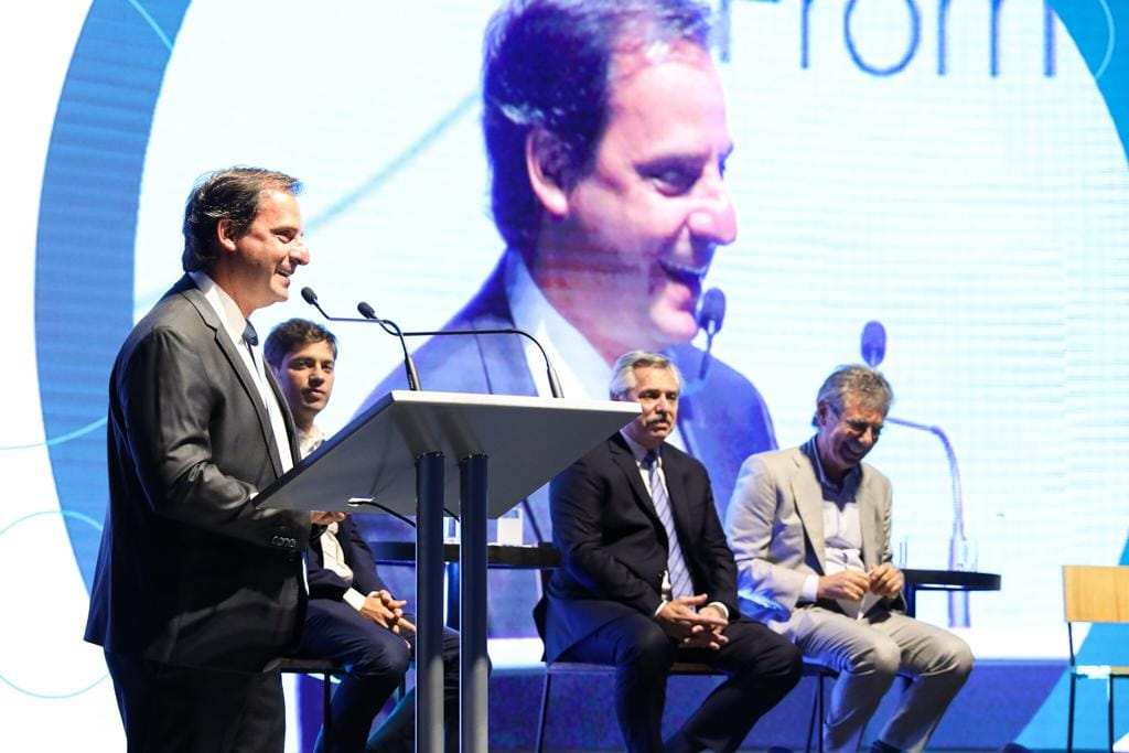Ariel Sujarchuk, junto al presidente Alberto Fernández y el gobernador Axel Kicillof, participó de la inauguración de mAbxience, firma nacional del empresario Hugo Sigman