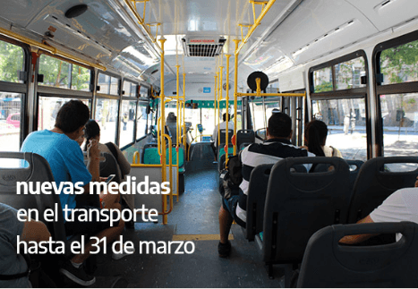 Nuevas medidas en el Transporte público hasta el 31 de Marzo