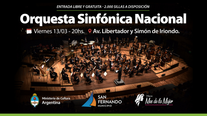 La Orquesta Sinfónica Nacional se presentará en San Fernando