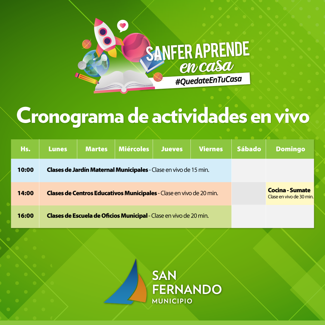 San Fernando aprende en casa, clases educativas en vivo por redes sociales