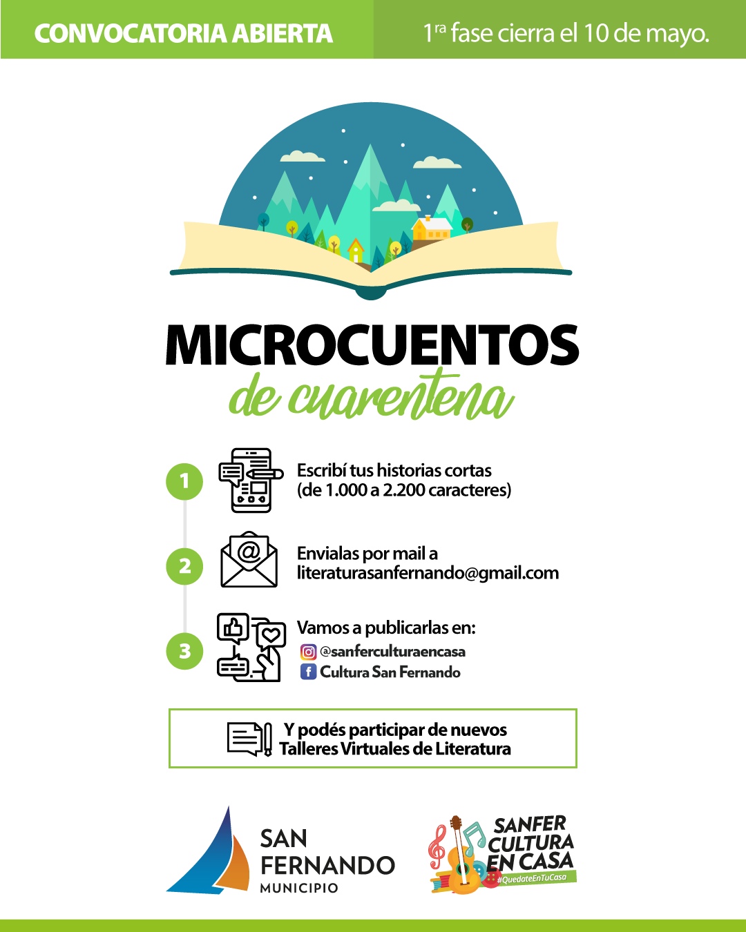 San Fernando convoca a escribir “Microcuentos de Cuarentena”