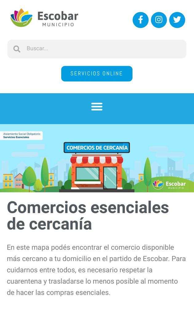 Más de 110 locales inscriptos en la nueva sección online de la Municipalidad de Escobar que fomenta la compra en comercios de cercanía