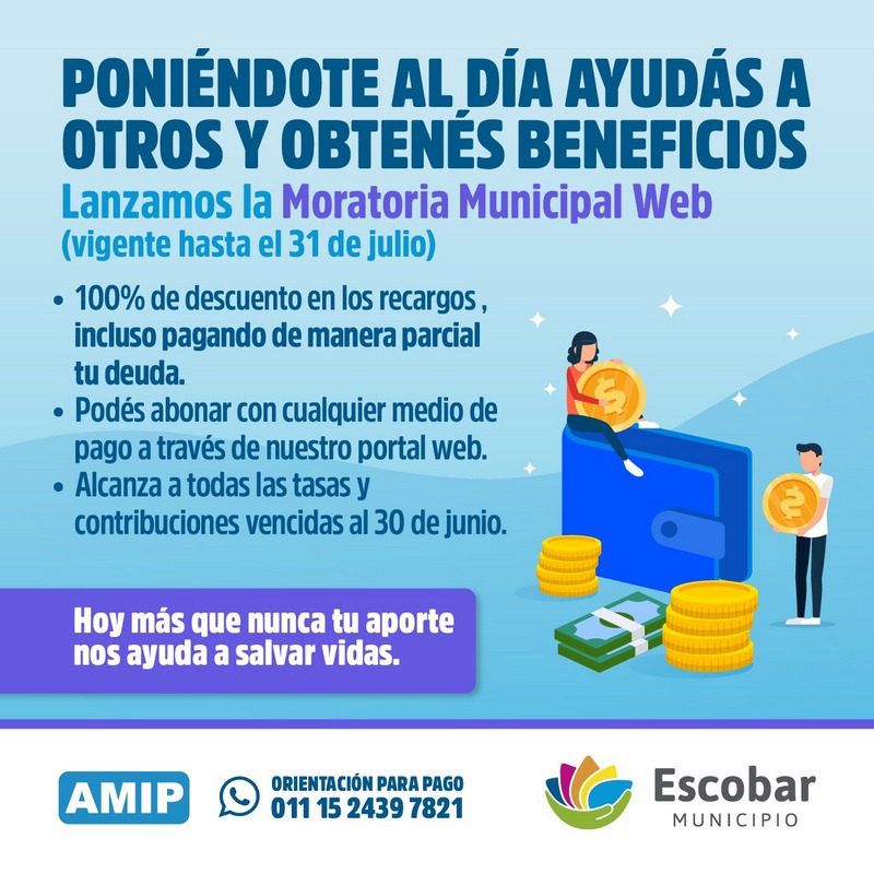 La Municipalidad de Escobar lanzó una moratoria web para el pago de todas las tasas y ofrece beneficios a los contribuyentes que están al día
