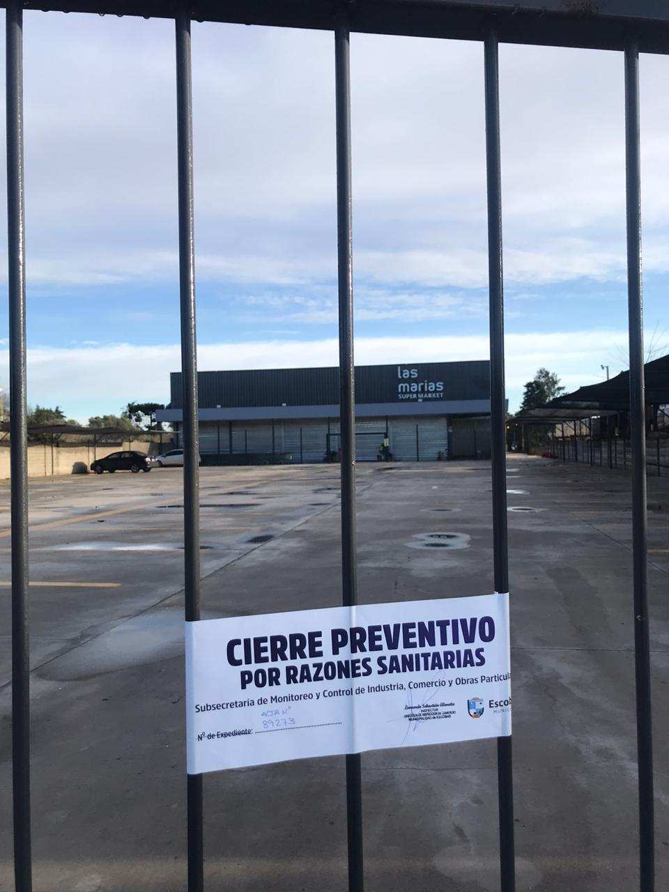 La Municipalidad dispuso el cierre sanitario de un supermercado de Belén de Escobar por un caso de Covid-19 entre uno de sus empleados.