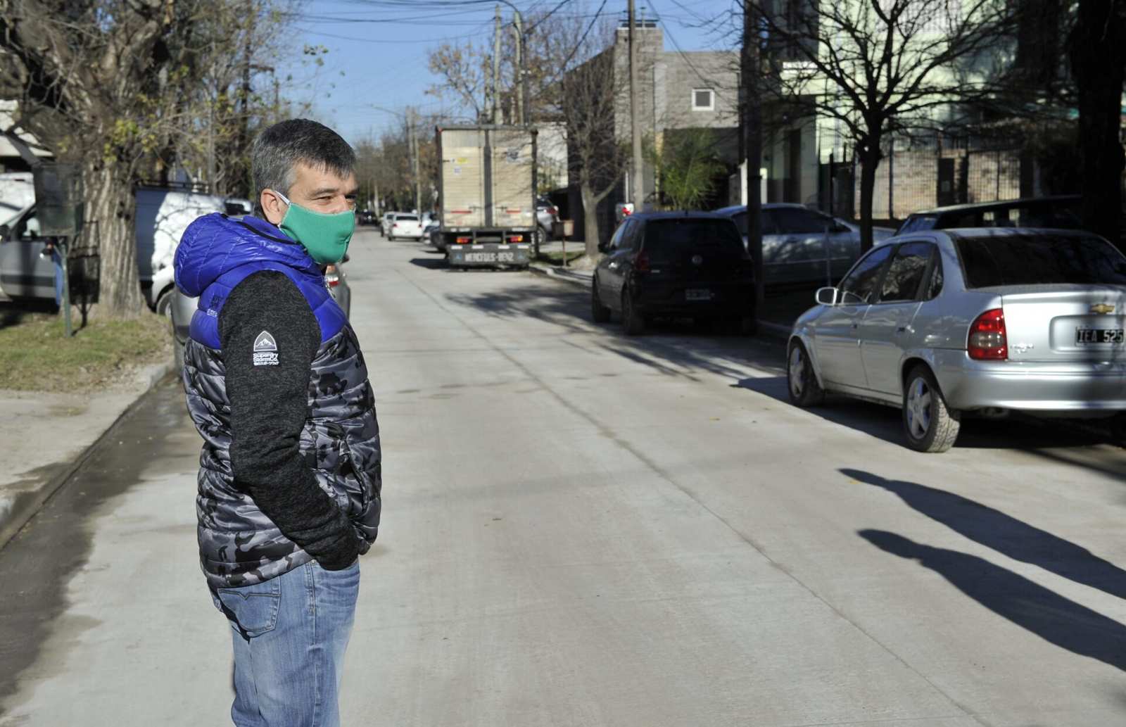 Zabaleta recorrió la repavimentación de la calle Miranda, que ya se encuentra finalizada
