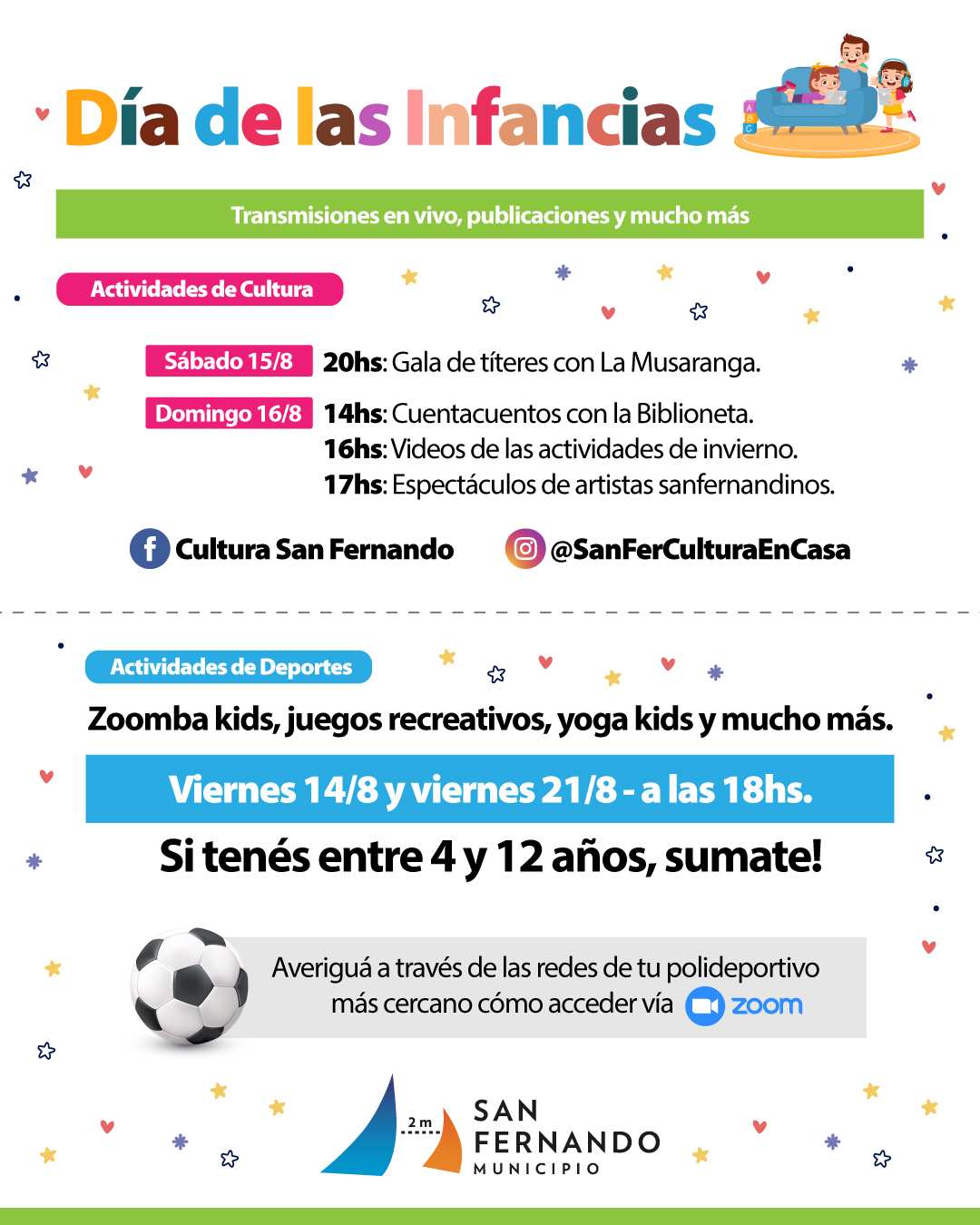 San Fernando festejará del ‘Día de las Infancias’ por plataformas virtuales y redes sociales
