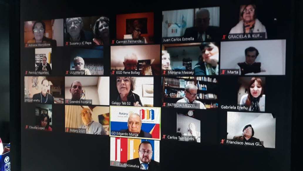 Por Zoom se realizó reunión del Gobernador de Distrito , Edgado Murua , al Rotary Club de Escobar.