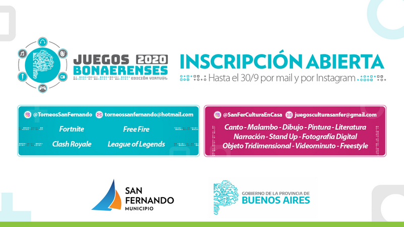 San Fernando participará en disciplinas culturales de la edición virtual de los Juegos Bonaerenses 2020