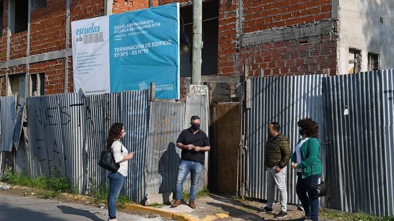 El Consejo Escolar de San Fernando supervisó la reanudación de obra de la Primaria Nº5 y Secundaria Nº19