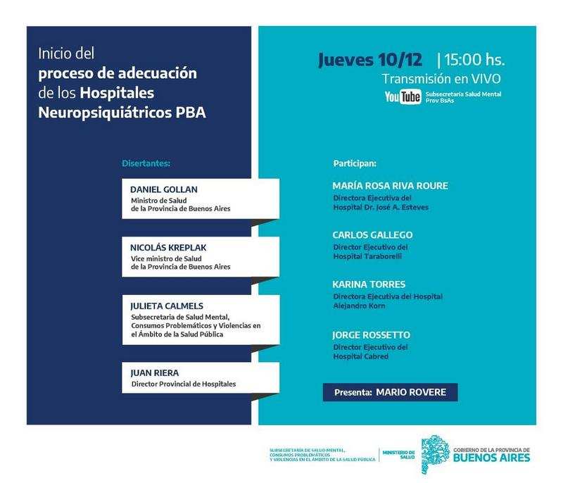 Salud pone en marcha el proceso de Transformación en Hospitales para una Provincia libre de Manicomios