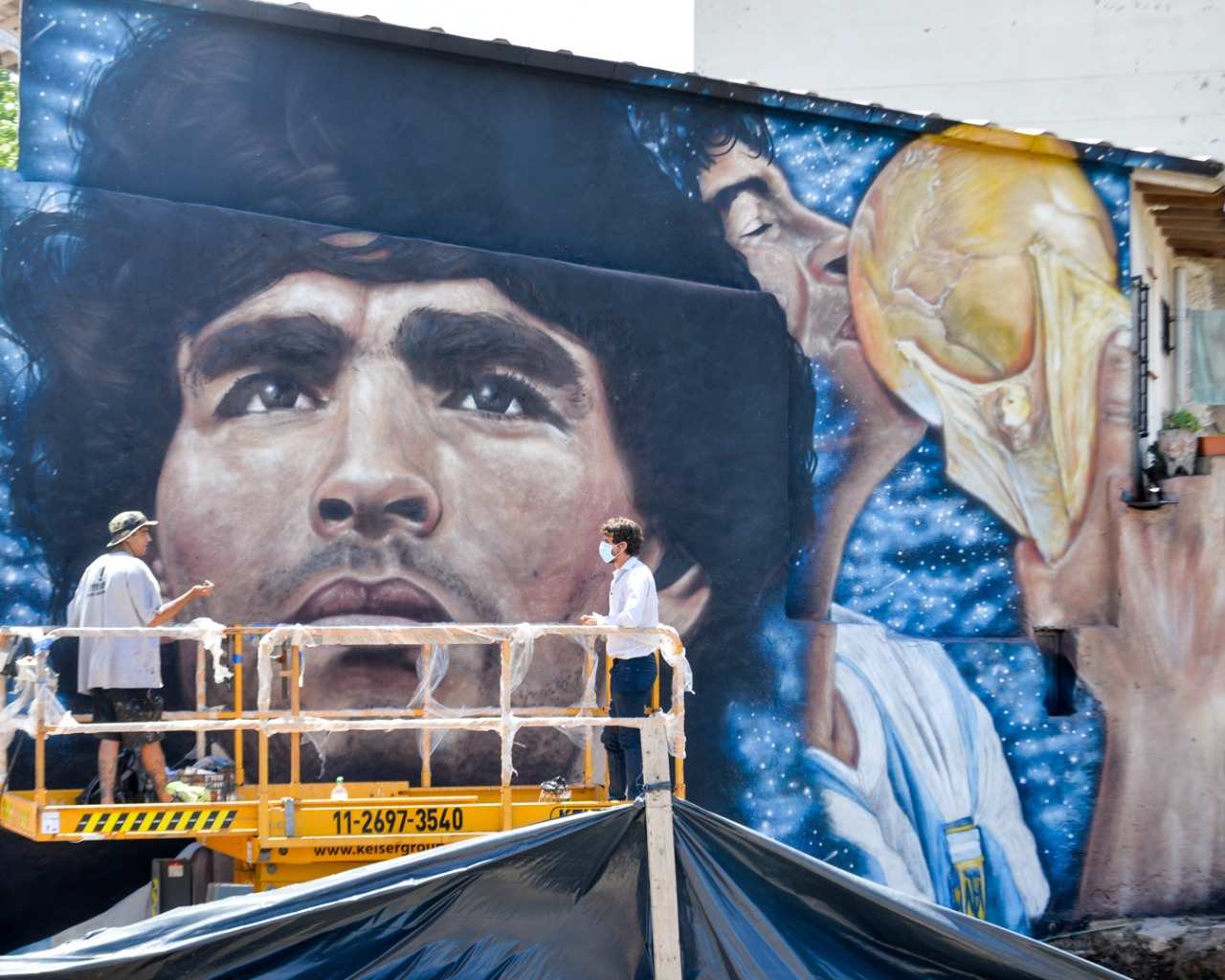 Andreotti supervisó los últimos detalles del Túnel ´Diego A. Maradona´ y los murales que lo homenajean