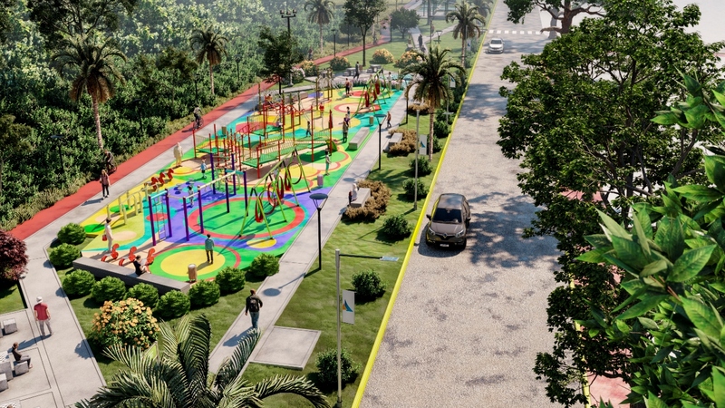 Juan Andreotti presentó el parque que se construye donde se entubó el zanjón “Miguel Cané”