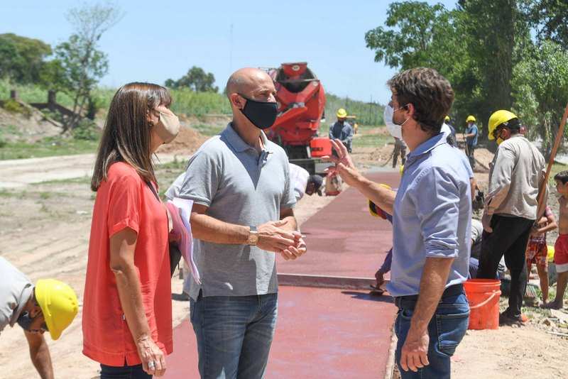 Juan Andreotti recorrió la obra del gran Parque que se construye donde fue entubado el zanjón Fate