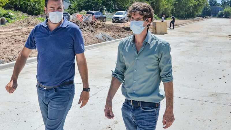 Juan Andreotti supervisó la obra de apertura hacia el río de la calle Rivadavia