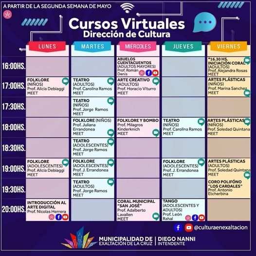 Exaltación de la Cruz, Cursos Virtuales 2021