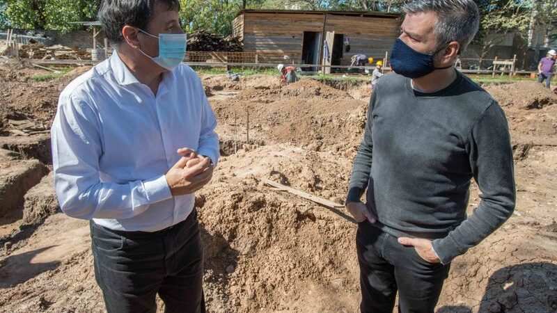 Zabaleta y Arroyo recorrieron la obra de un nuevo Espacio de Primera Infancia que se construye en William Morris