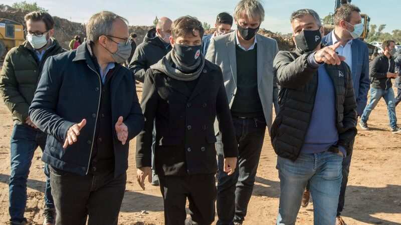 Kicillof, Zabaleta y Valenzuela recorrieron la obra de conexión de Combate de Pavón con la Ruta 4