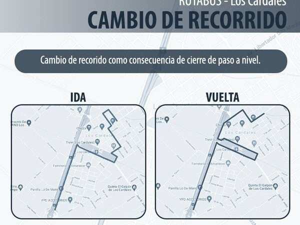 Los Cardales, cambio de recorrido del, Transporte Público, por obras