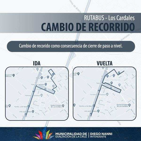 Los Cardales, cambio de recorrido del, Transporte Público, por obras