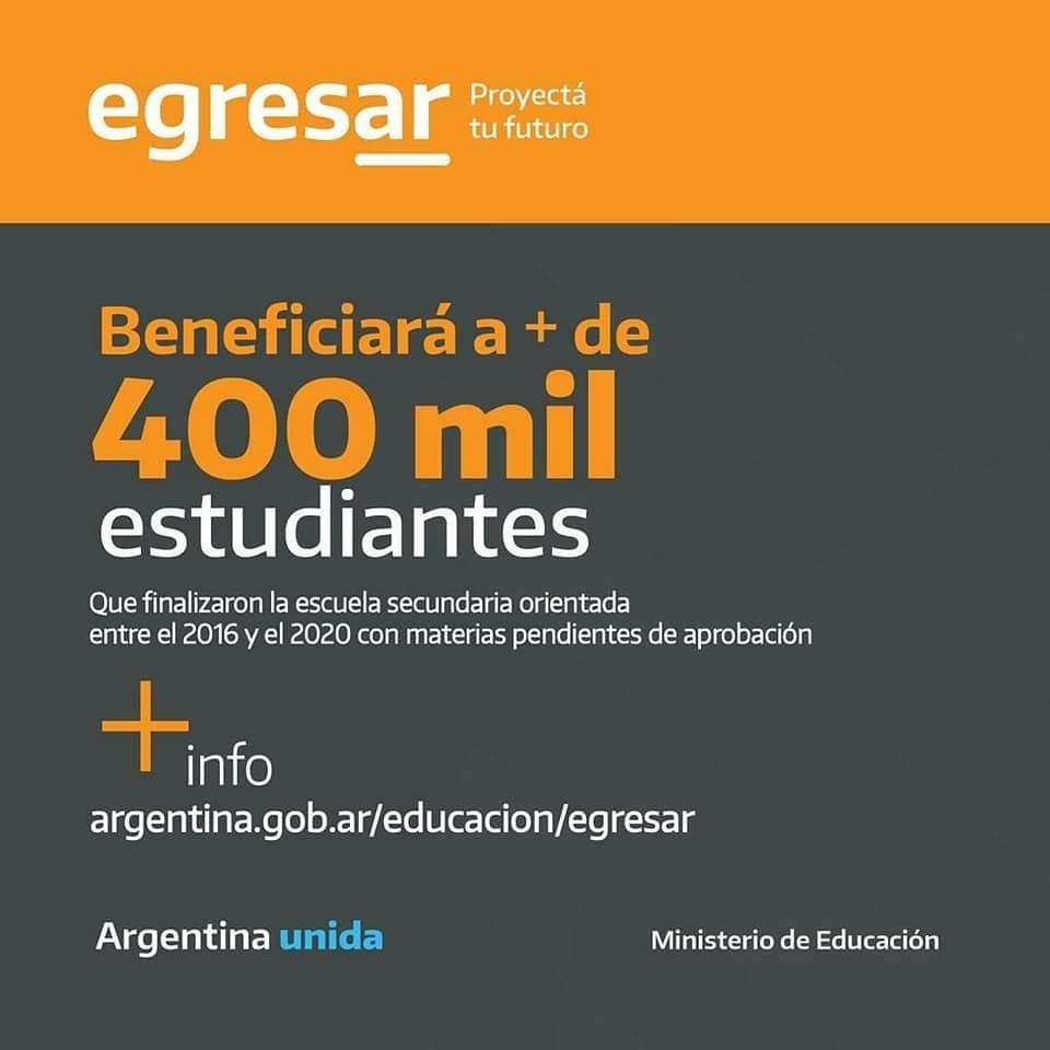 Plan Egresar, proyectá tu futuro
