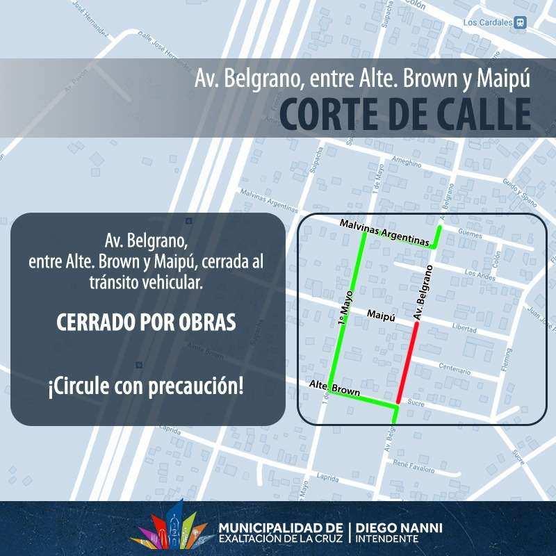Los Cardales, cierran un sector de la Avenida Belgrano