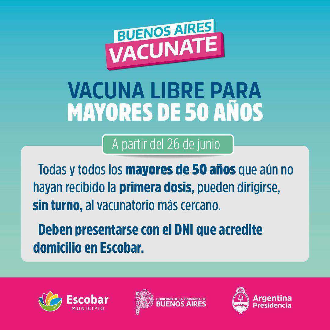 Vacunación Libre para Mayores de 50 Años