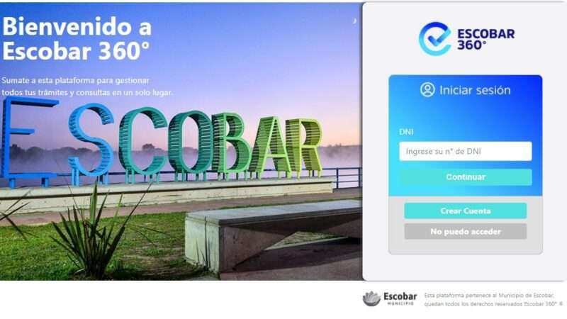 Escobar 360: la Municipalidad lanzó una nueva plataforma para que los vecinos y vecinas puedan realizar trámites y acceder a servicios de manera virtual