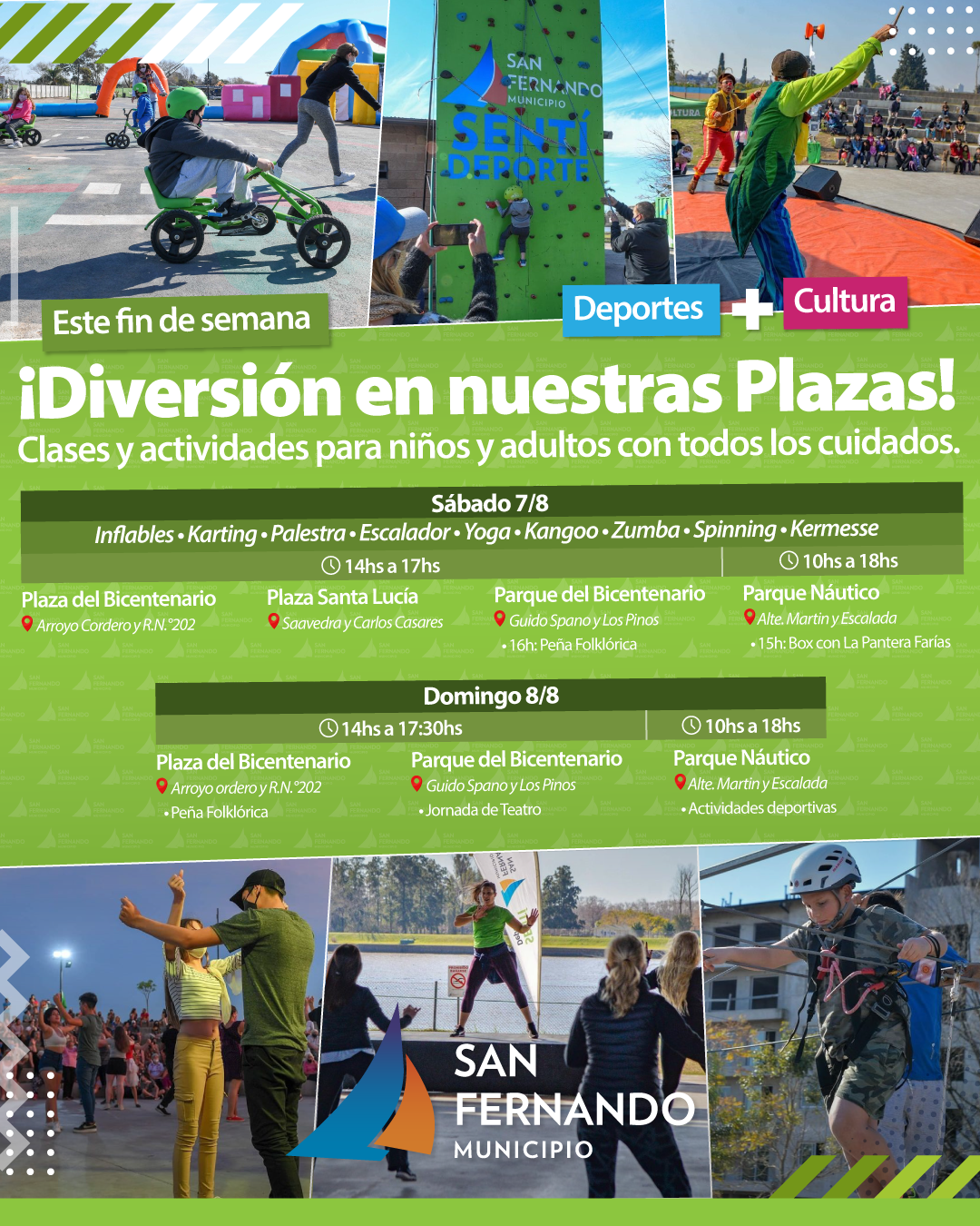 Este fin de semana, San Fernando ofrece diversas actividades deportivas y culturales en sus plazas