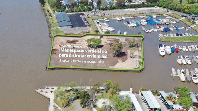 Juan Andreotti recorrió la ampliación del Parque Náutico: 2 hectáreas recuperadas frente al río