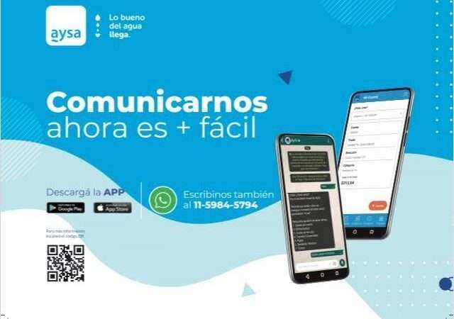 AySA sumó nuevos canales de comunicación digital: nueva app y WhatsApp