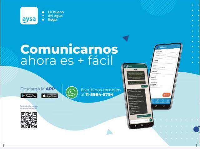 AySA sumó nuevos canales de comunicación digital: nueva app y WhatsApp