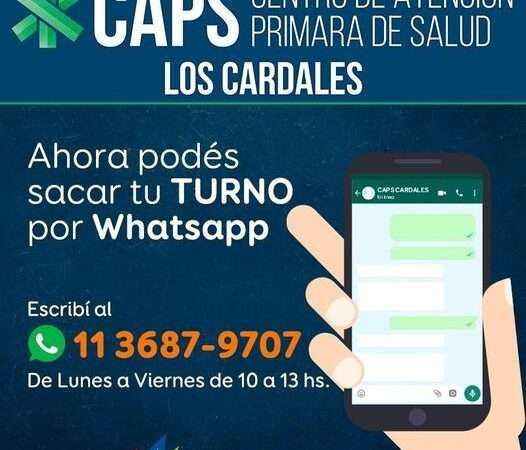 Los Cardales,ahora se puede sacar turno para elCAPS por WhatsApp