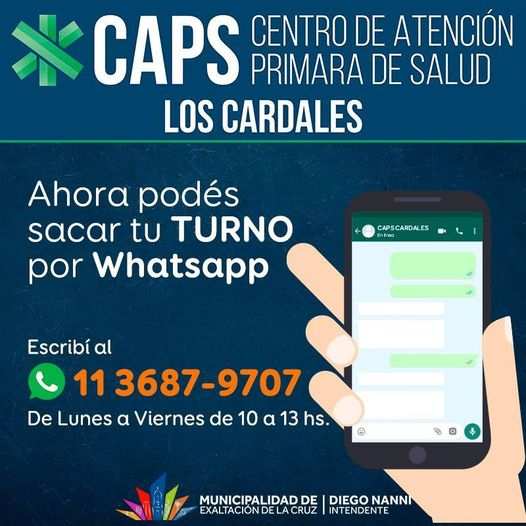 Los Cardales,ahora se puede sacar turno para elCAPS por WhatsApp