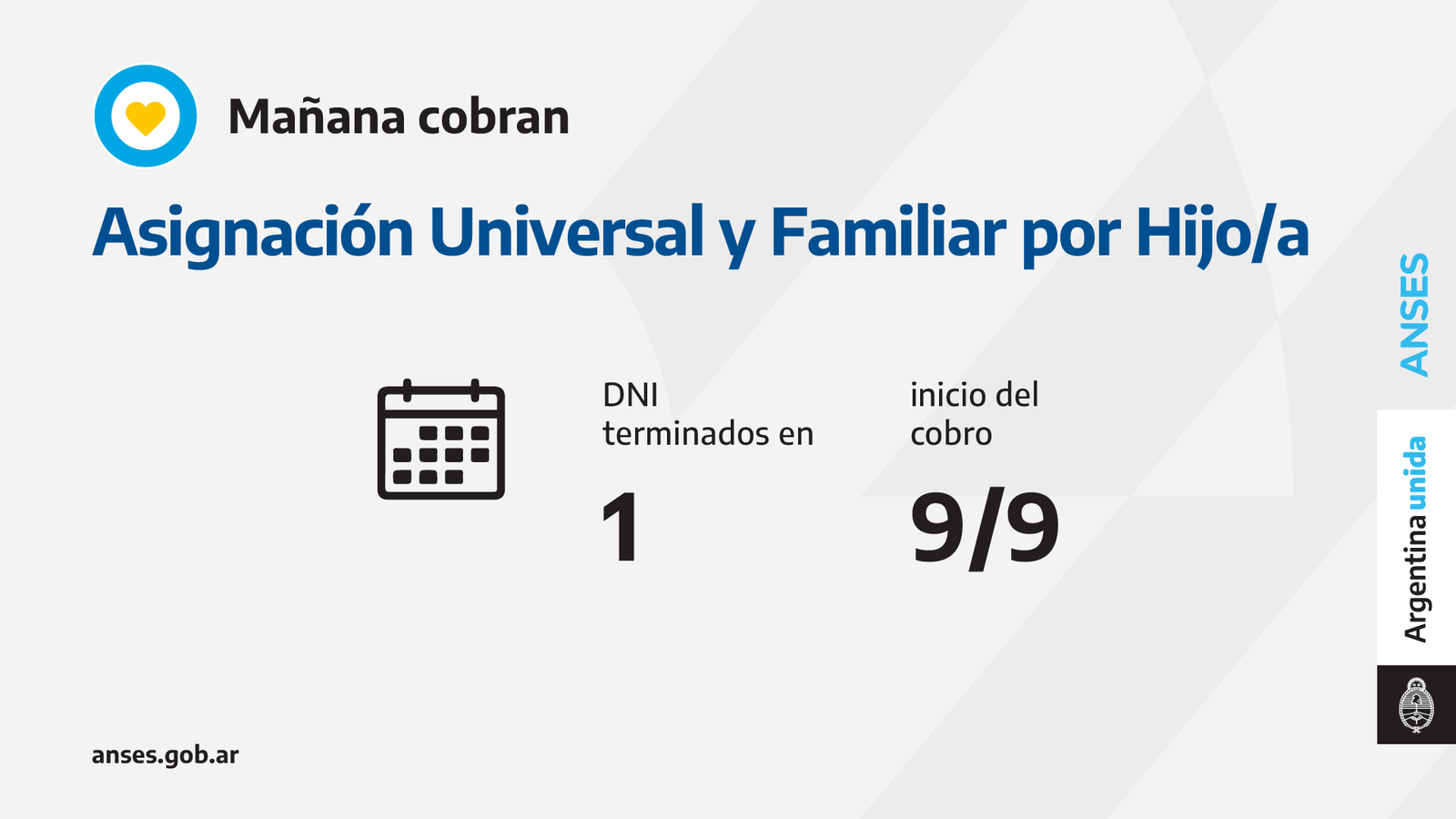 ANSES, calendarios de Pago del Jueves 9 de Septiembre