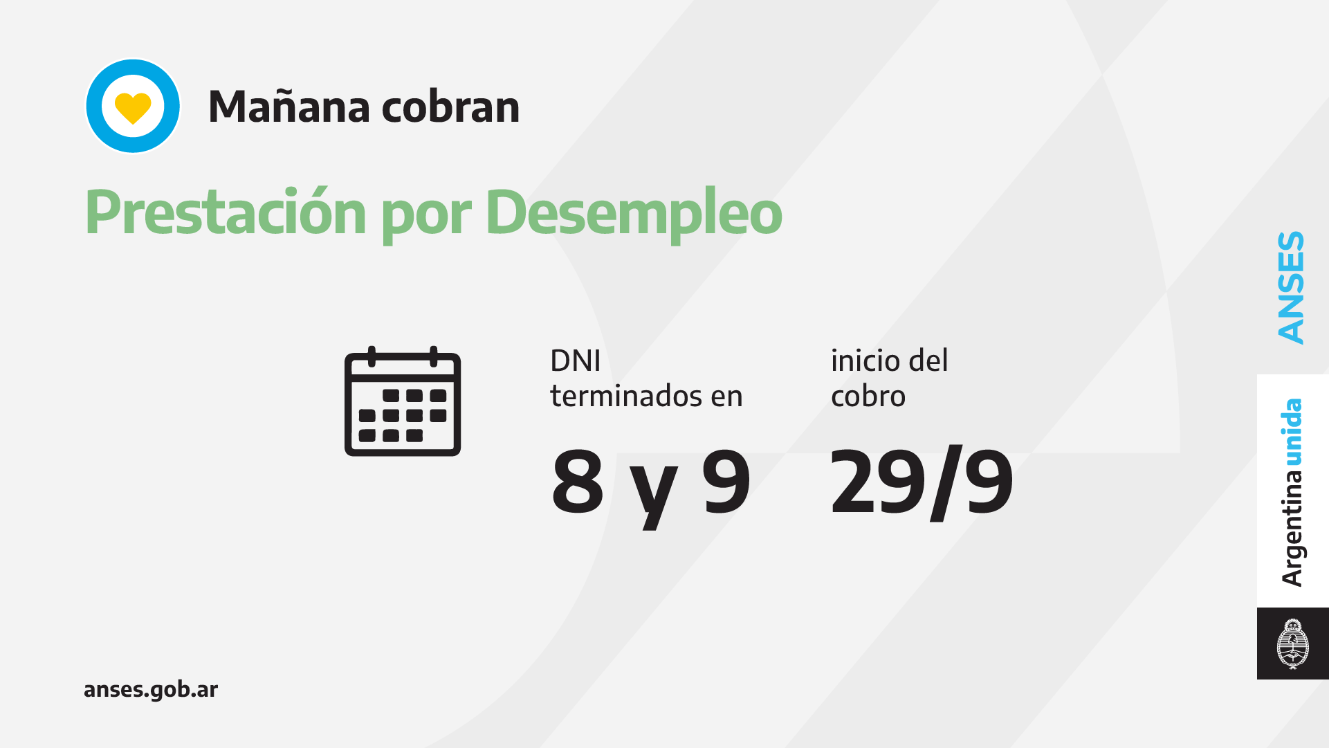 ANSES, calendario de Pago del Miércoles 29 de Septiembre