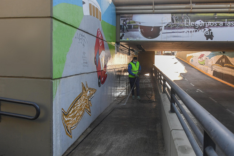 San Fernando realiza limpieza semanal de túneles para mantener en condiciones los accesos a la ciudad