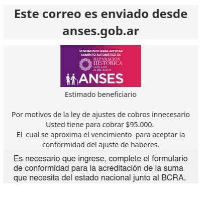 ANSES informa que Nunca Pide Datos Personales Por Correo Electrónico