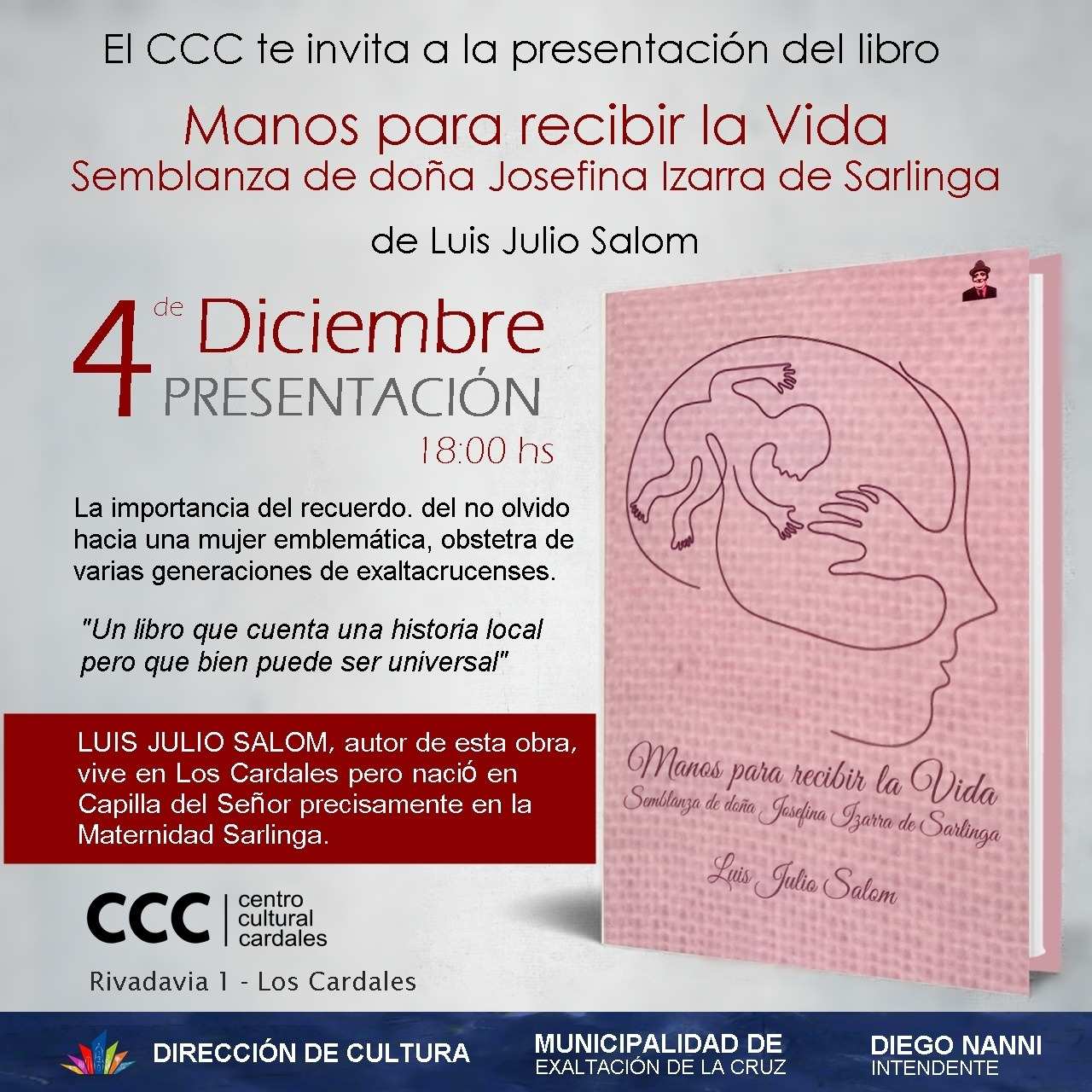 Julio Salom presenta su nuevo Libro en el Centro Cultural Cardales