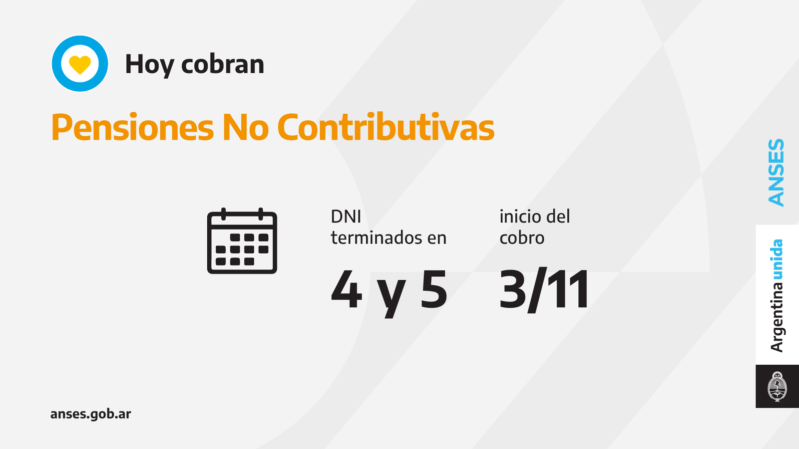 ANSES, calendarios de Pago de hoy Miércoles 3 de Noviembre