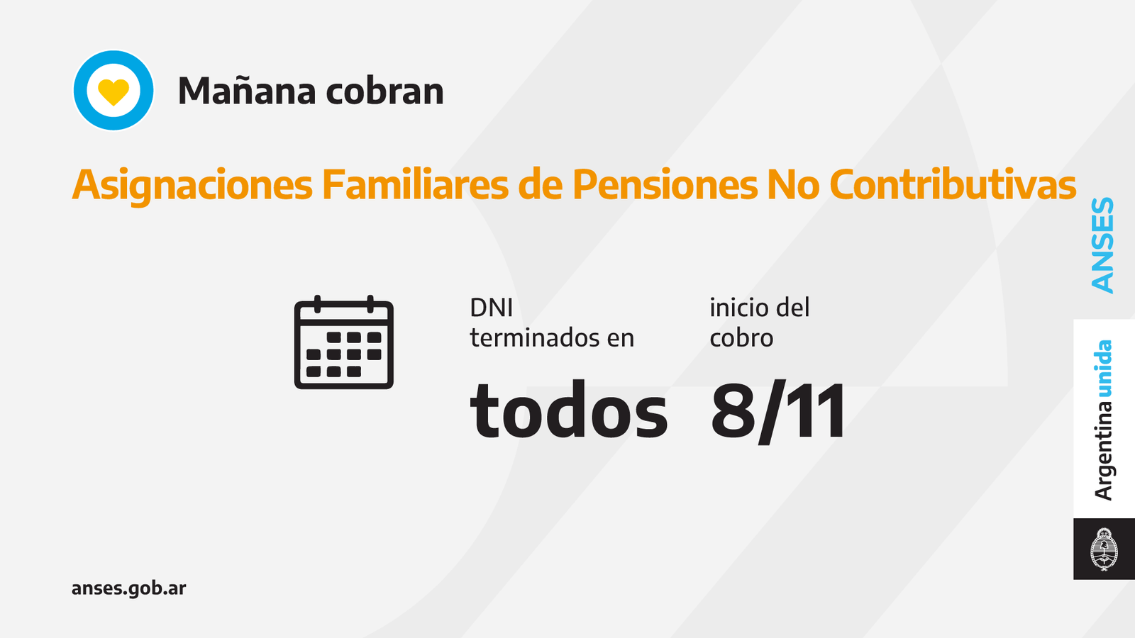 ANSES, calendarios de Pago del Lunes 8 de Noviembre