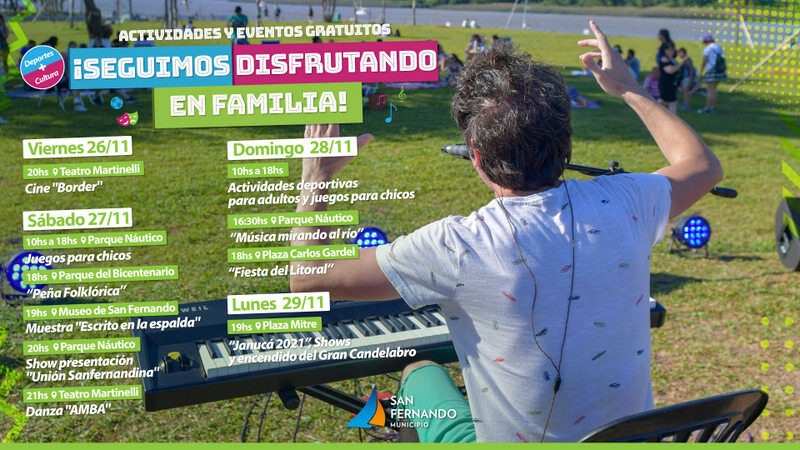 Fin de semana con actividades culturales y deportivas en plazas, parques y en el Museo de San Fernando