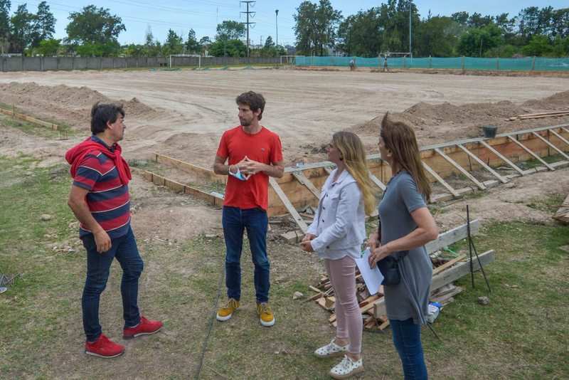 Juan Andreotti recorrió la obra de modernización y ampliación del Polideportivo Nº1 de San Fernando