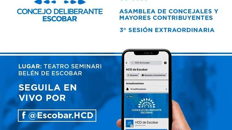 Escobar, este Lunes se realizará la Asamblea de Concejales y Mayores Contribuyentes