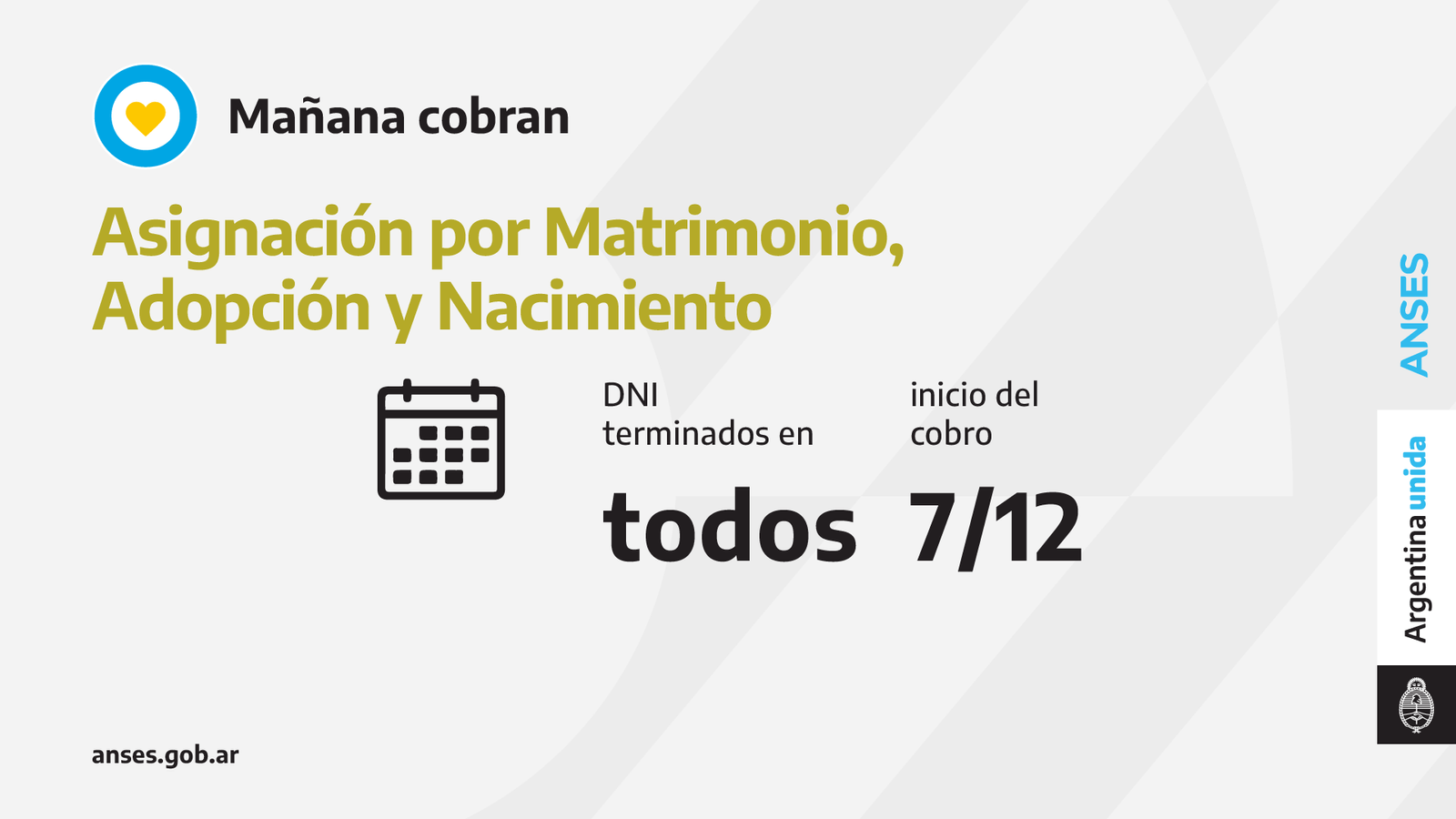 ANSES, calendarios de Pago del Martes 7 de Diciembre