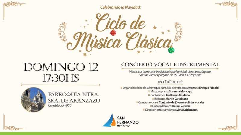 Vuelve el Ciclo de Música Clásica de San Fernando con la temática ´Celebrando la Navidad´