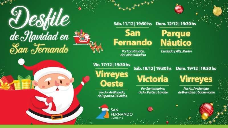 Llegan los Desfiles de Navidad y ‘Tu Foto con Papá Noel’ a San Fernando