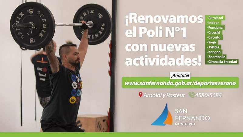 Inició la inscripción online para actividades del nuevo Gimnasio del Polideportivo N°1 de San Fernando