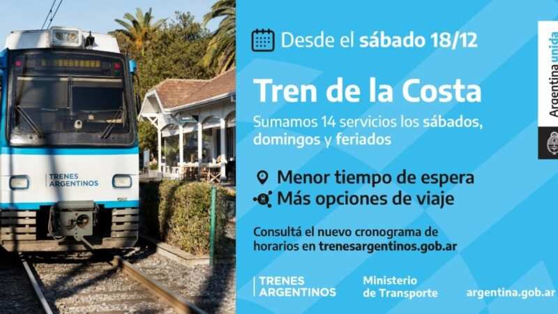 El Tren de la Costa amplía sus servicios y mejora las frecuencias