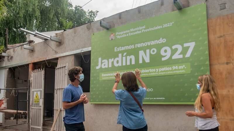 Juan Andreotti visitó las obras de renovación integral del Jardín N°927